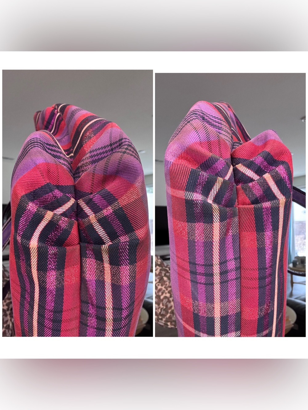 Coach Poppy Glam Purple Tartan Graffiti Tote - Picture 14 of 17